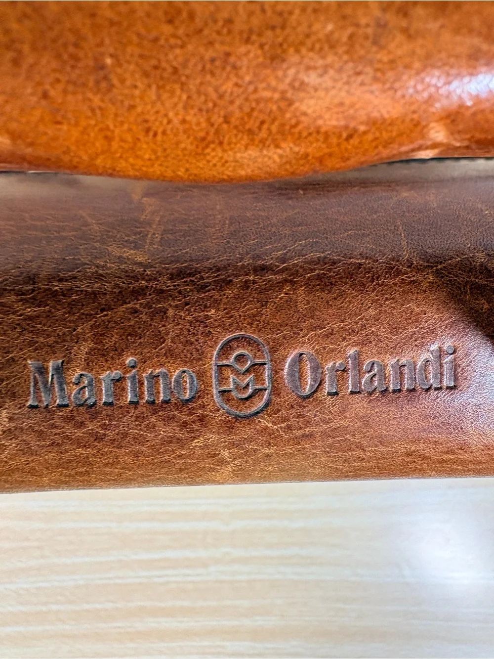 VTG Marino Orlandi Brown Leather Briefcase Messenger Crossbody